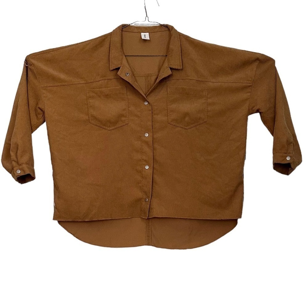 Abound Shacket Corduroy Snap Closures Oversized Boxy High Low Size L